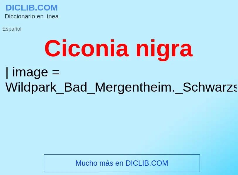 O que é Ciconia nigra - definição, significado, conceito