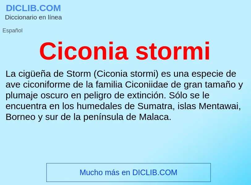 Τι είναι Ciconia stormi - ορισμός