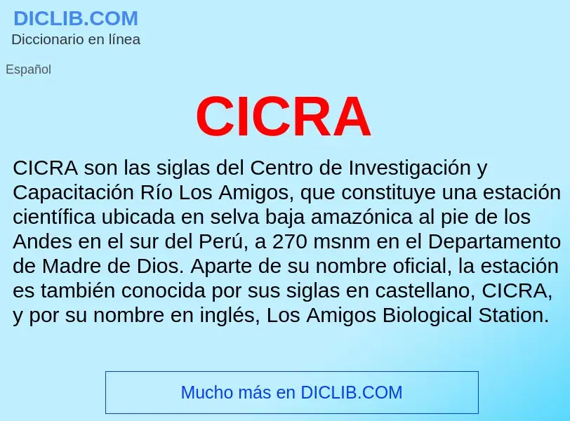 ¿Qué es CICRA? - significado y definición