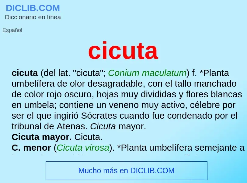 Was ist cicuta - Definition