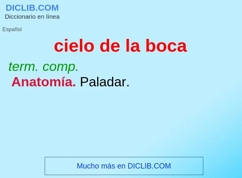 What is cielo de la boca - definition