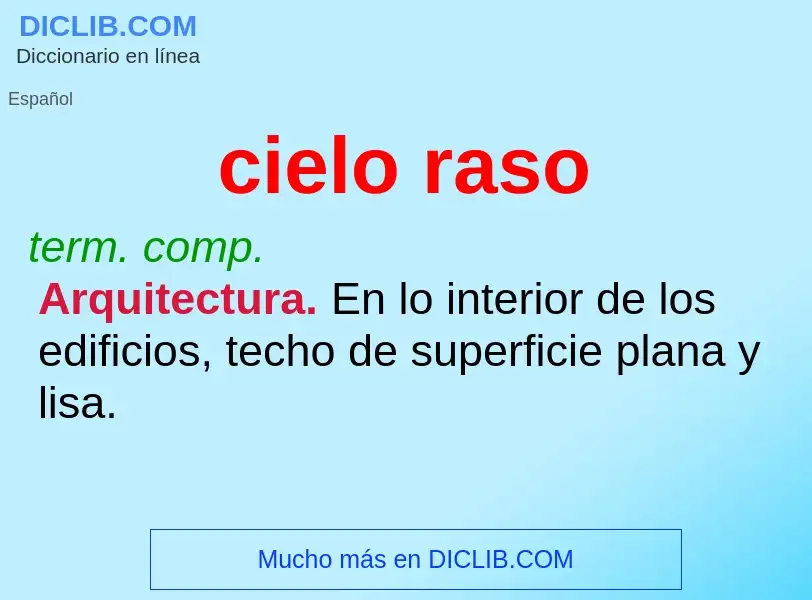 What is cielo raso - definition