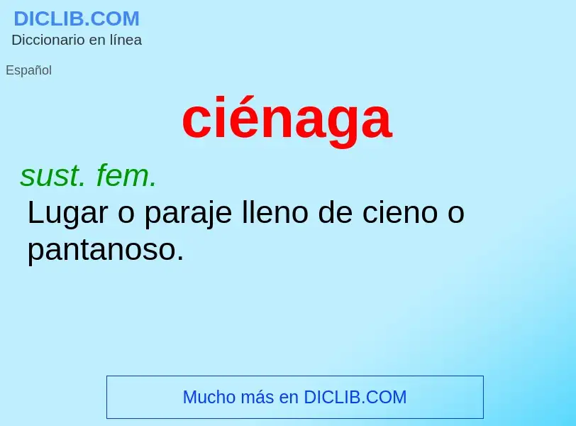 ¿Qué es ciénaga? - significado y definición