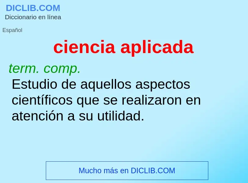 Was ist ciencia aplicada - Definition