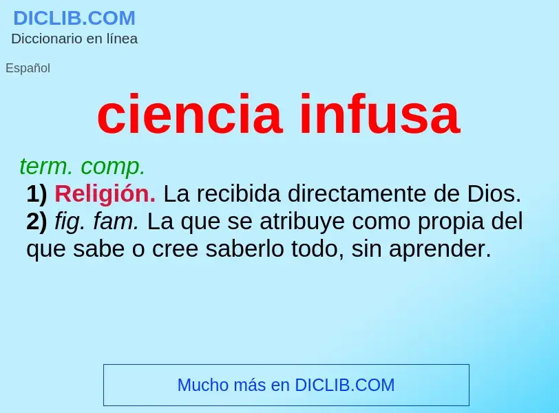 What is ciencia infusa - meaning and definition