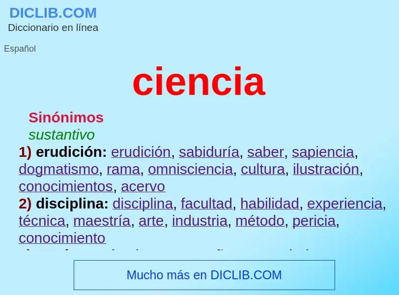 Che cos'è ciencia - definizione