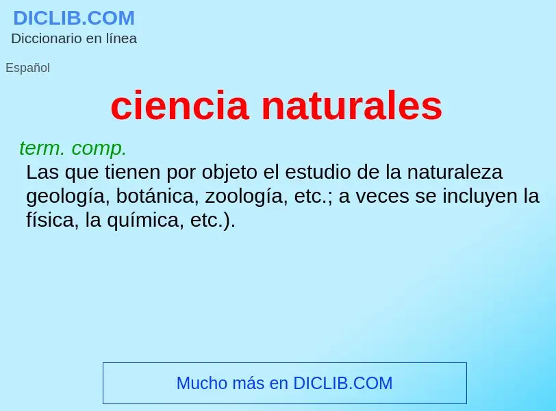 Wat is ciencia naturales - definition