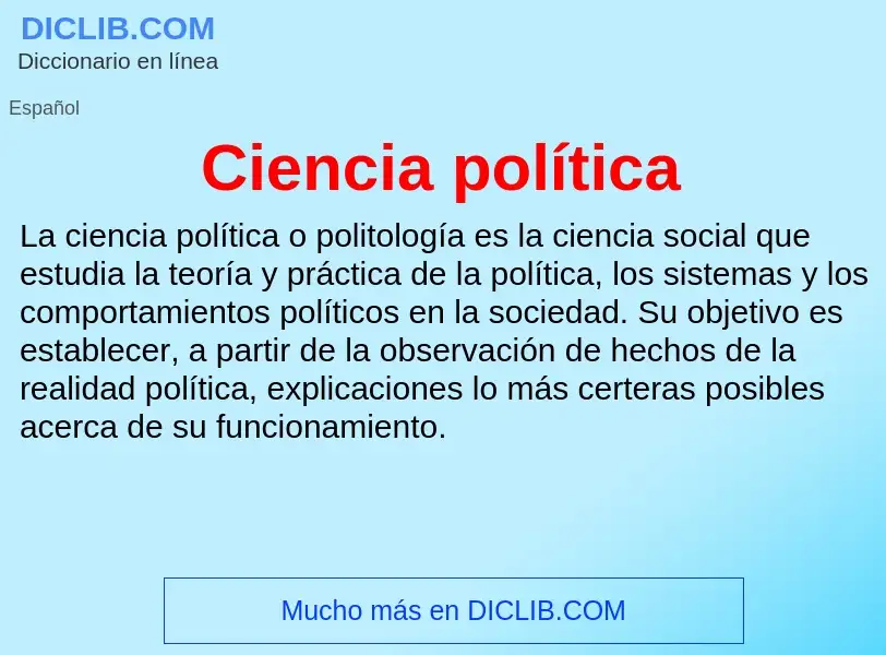 What is Ciencia política - definition