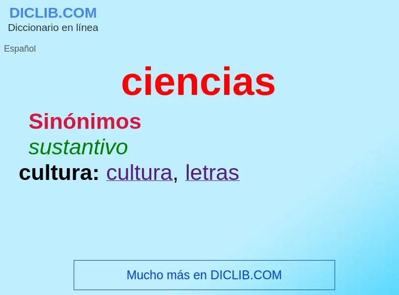 Was ist ciencias - Definition