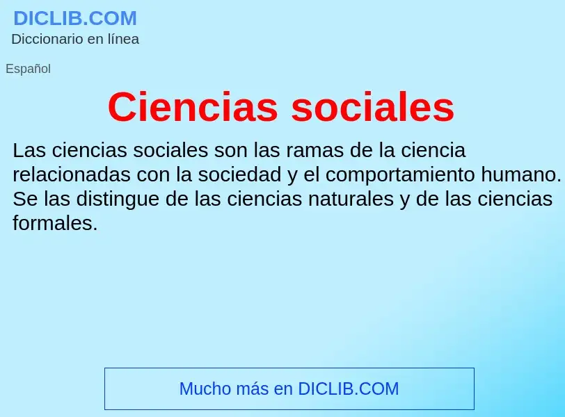 ¿Qué es Ciencias sociales? - significado y definición