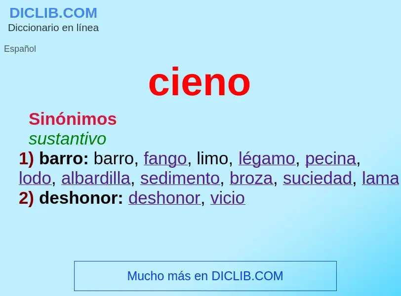 ¿Qué es cieno? - significado y definición