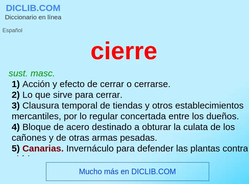 What is cierre - meaning and definition