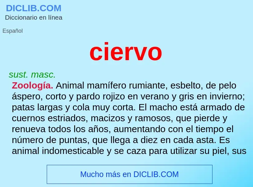 ¿Qué es ciervo? - significado y definición