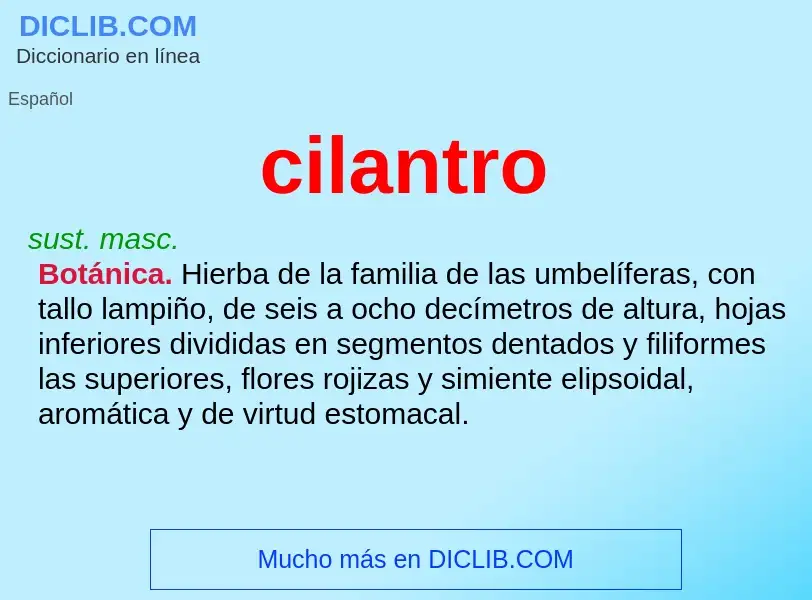 ¿Qué es cilantro? - significado y definición