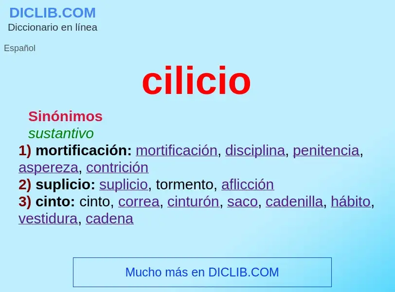 Was ist cilicio - Definition