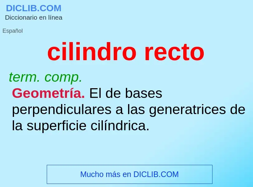 What is cilindro recto - definition