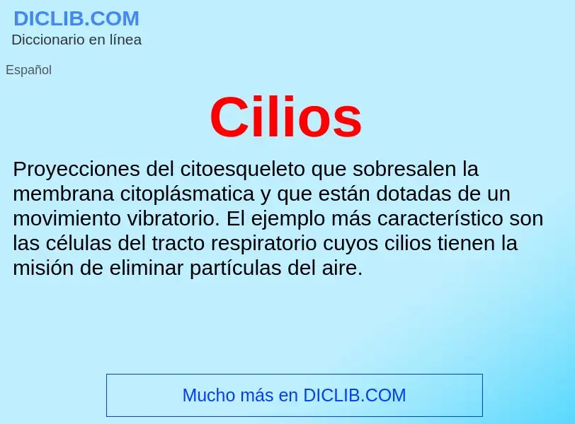 ¿Qué es Cilios? - significado y definición