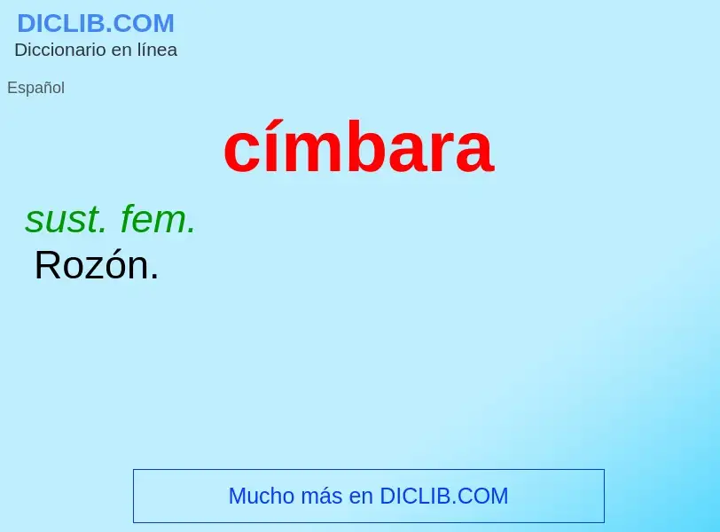 ¿Qué es címbara? - significado y definición