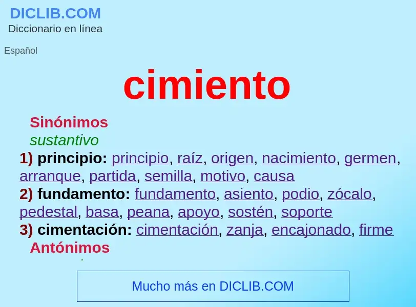 What is cimiento - definition