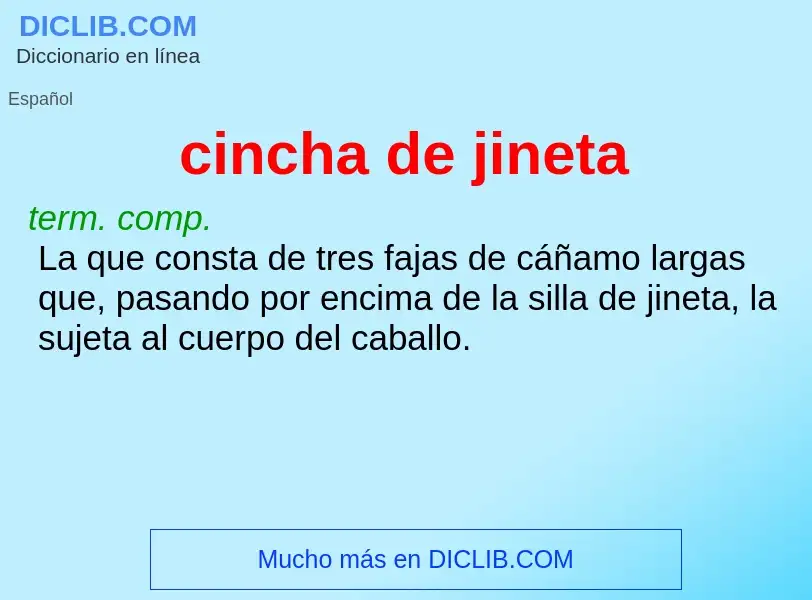 What is cincha de jineta - meaning and definition