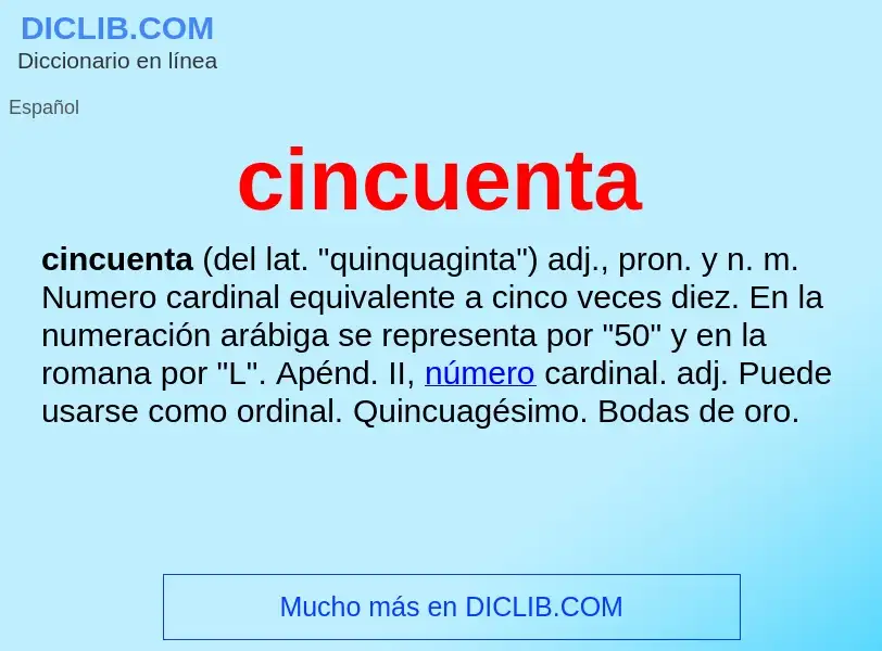 What is cincuenta - meaning and definition