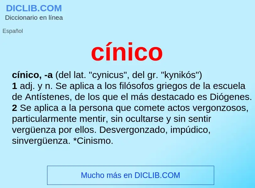 What is cínico - definition