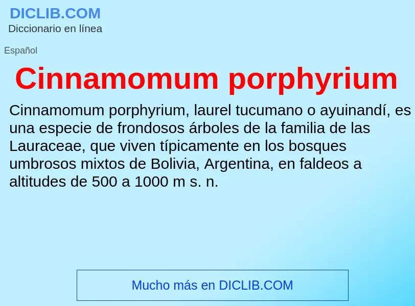 Τι είναι Cinnamomum porphyrium - ορισμός