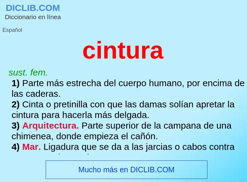 O que é cintura - definição, significado, conceito