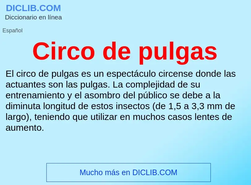 ¿Qué es Circo de pulgas? - significado y definición