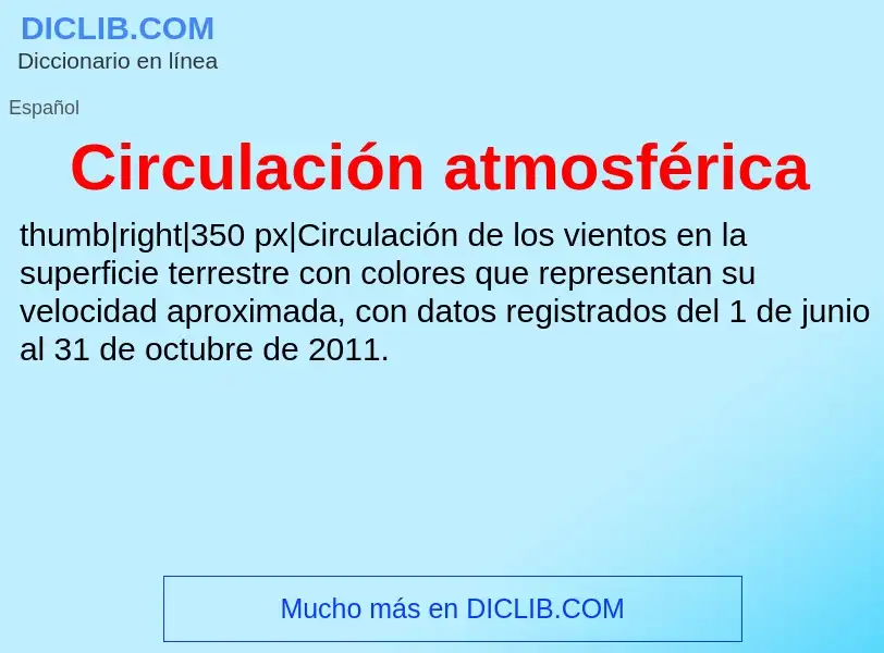 O que é Circulación atmosférica - definição, significado, conceito