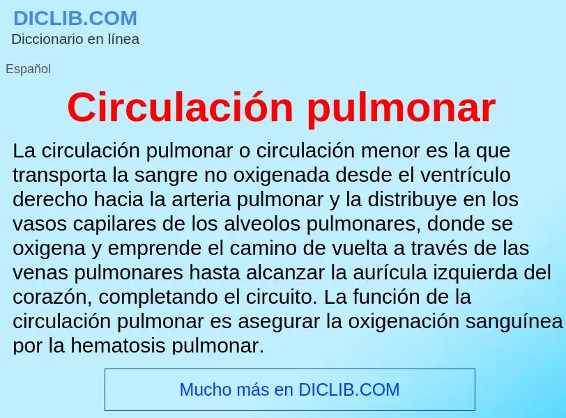 Che cos'è Circulación pulmonar - definizione