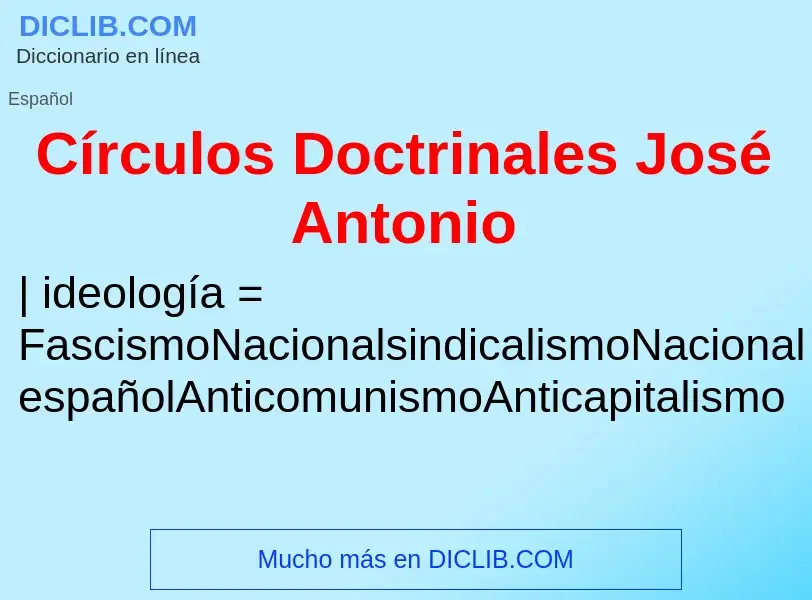 Che cos'è Círculos Doctrinales José Antonio - definizione