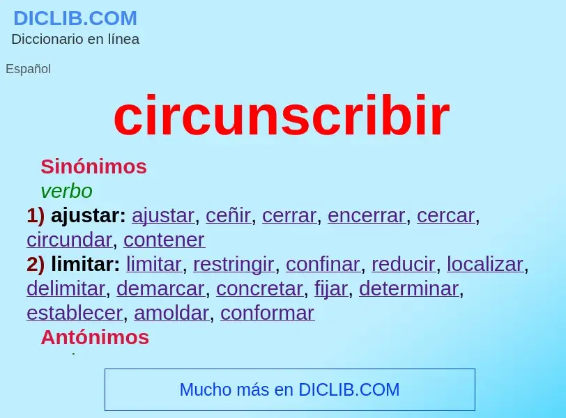 Wat is circunscribir - definition