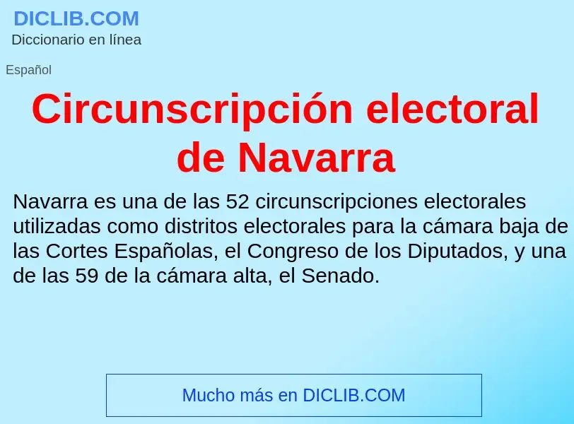 Che cos'è Circunscripción electoral de Navarra - definizione