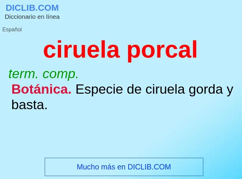 What is ciruela porcal - meaning and definition