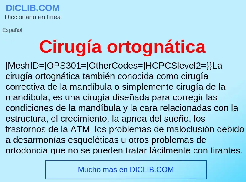 Che cos'è Cirugía ortognática - definizione