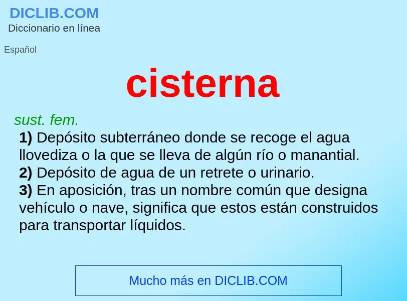 What is cisterna - definition