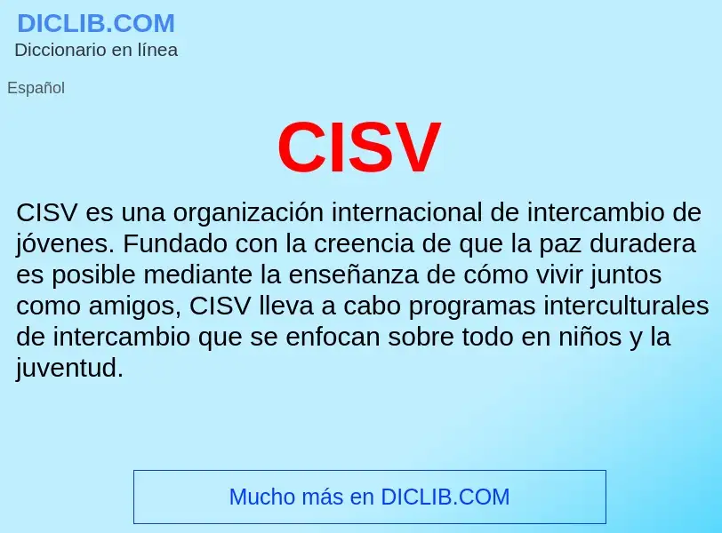 ¿Qué es CISV? - significado y definición