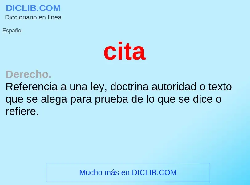 ¿Qué es cita? - significado y definición