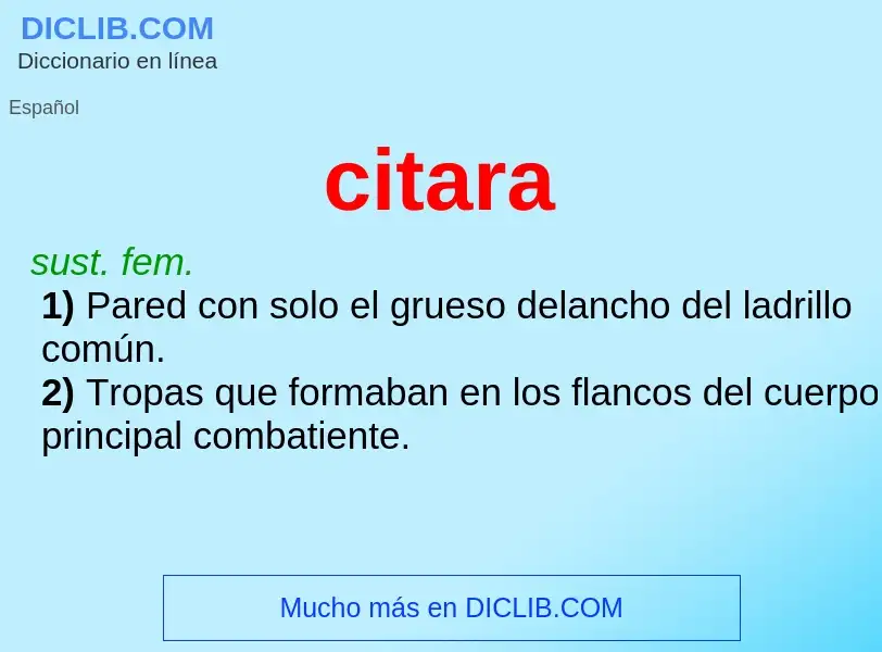 ¿Qué es citara? - significado y definición