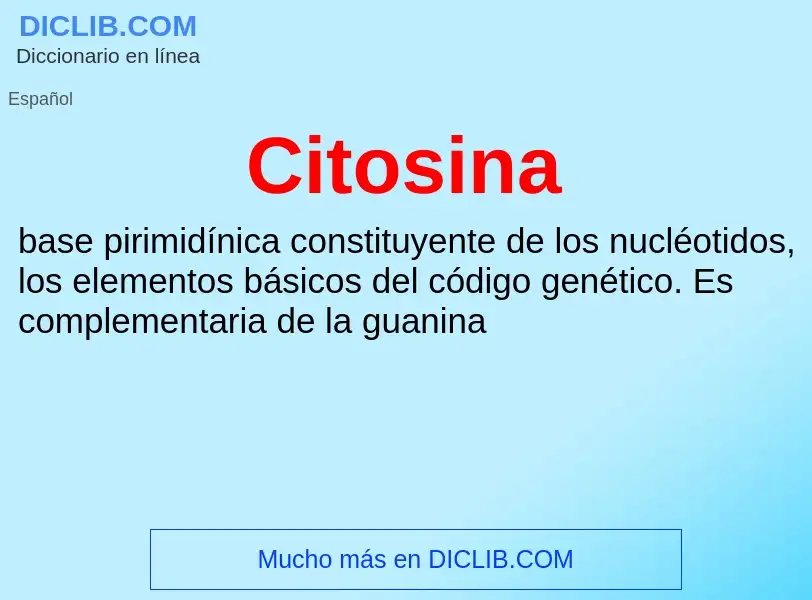 ¿Qué es Citosina? - significado y definición