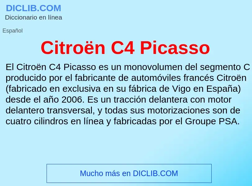 What is Citroën C4 Picasso - definition