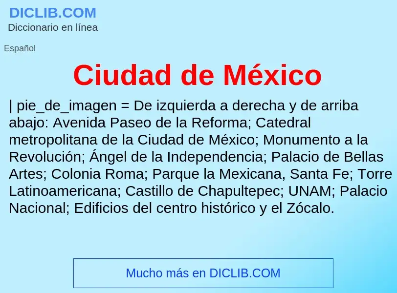 ¿Qué es Ciudad de México? - significado y definición