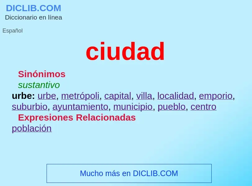 What is ciudad - meaning and definition