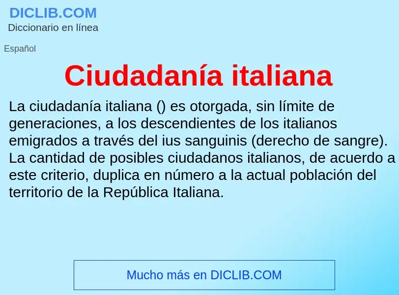 ¿Qué es Ciudadanía italiana? - significado y definición