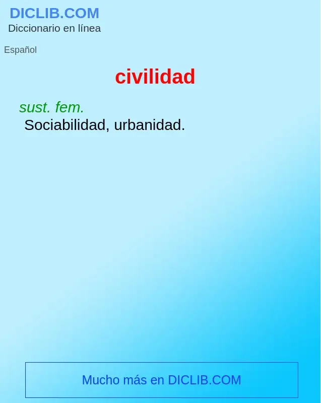 Wat is civilidad - definition
