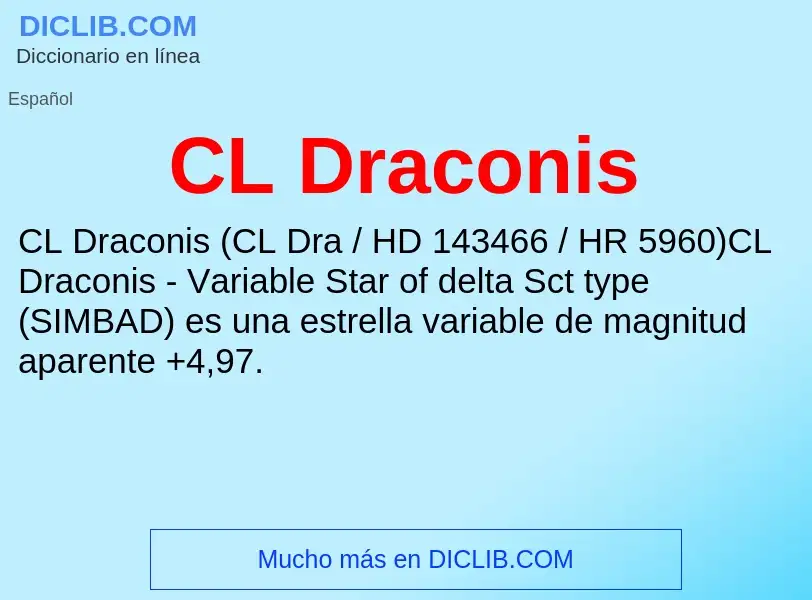 Что такое CL Draconis - определение