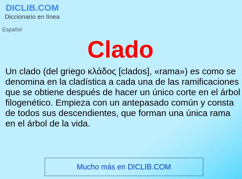 ¿Qué es Clado? - significado y definición