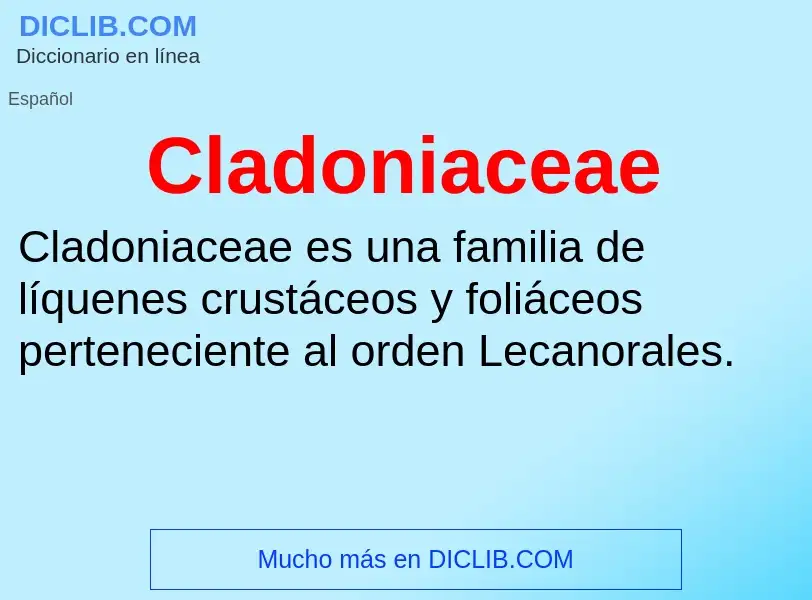 ¿Qué es Cladoniaceae? - significado y definición