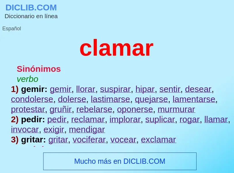 What is clamar - meaning and definition